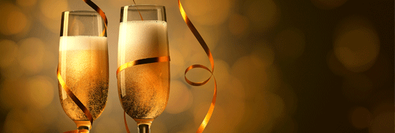 Glas med champagne